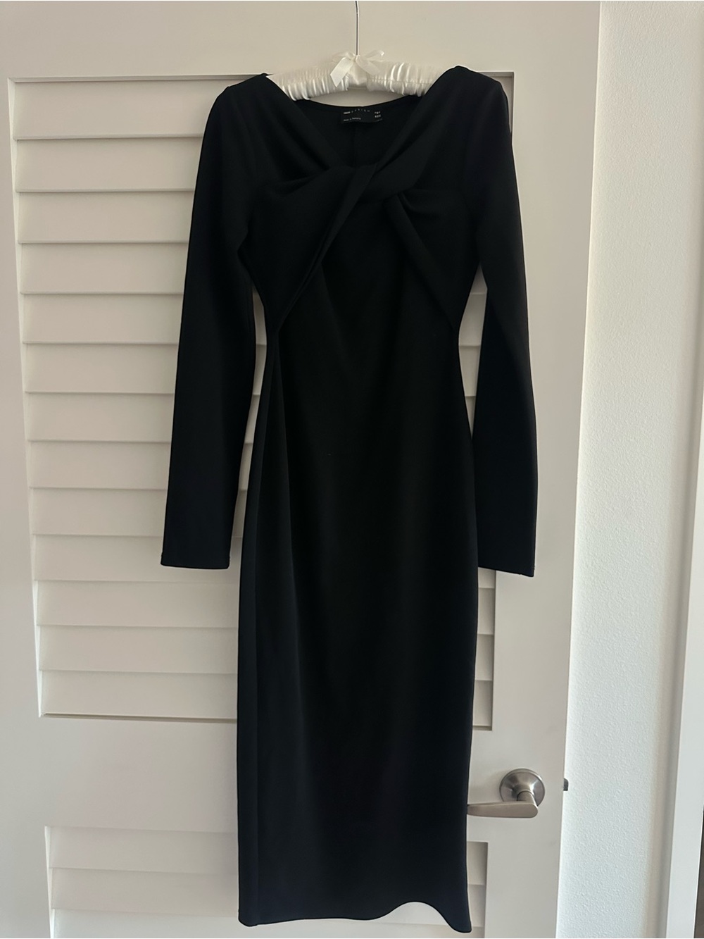 ASOS Black Long-Sleeve Twist-Front Maxi Dress